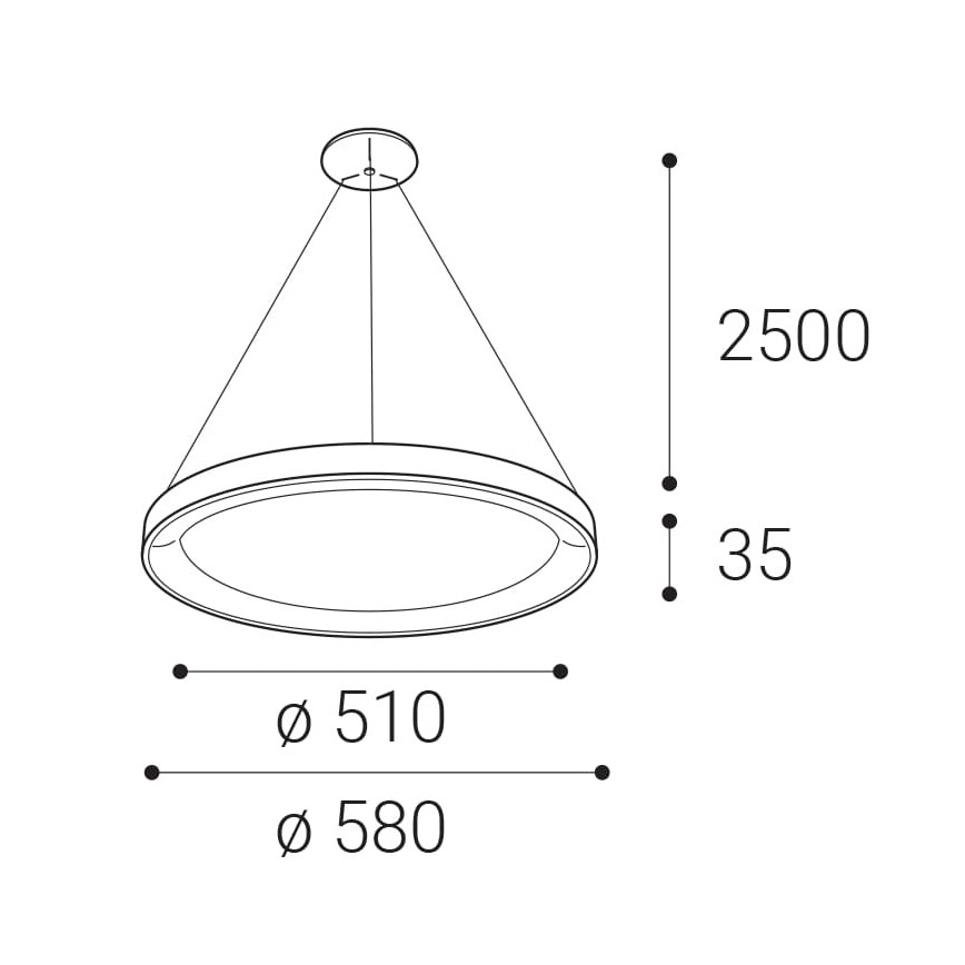 LED2 - LED Csillár zsinóron BELLA LED/48W/230V 3000K/4000K fehér