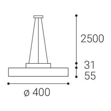 LED2 - LED Csillár zsinóron ROTO LED/48W/230V 2700K/3300K/4000K IP40 fehér átm. 40 cm