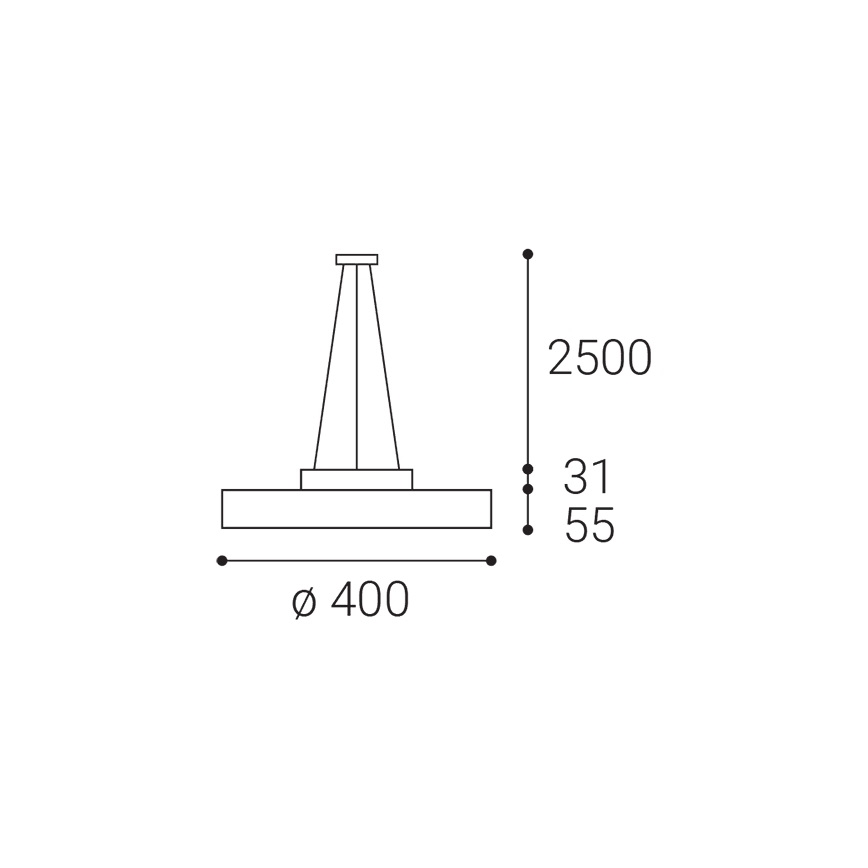 LED2 - LED Csillár zsinóron ROTO LED/48W/230V 2700K/3300K/4000K IP40 fehér átm. 40 cm