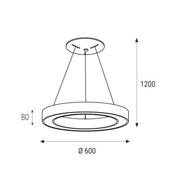 LED2 - LED Csillár zsinóron SATURN LED/50W/230V 3000K átm. 60 cm fehér