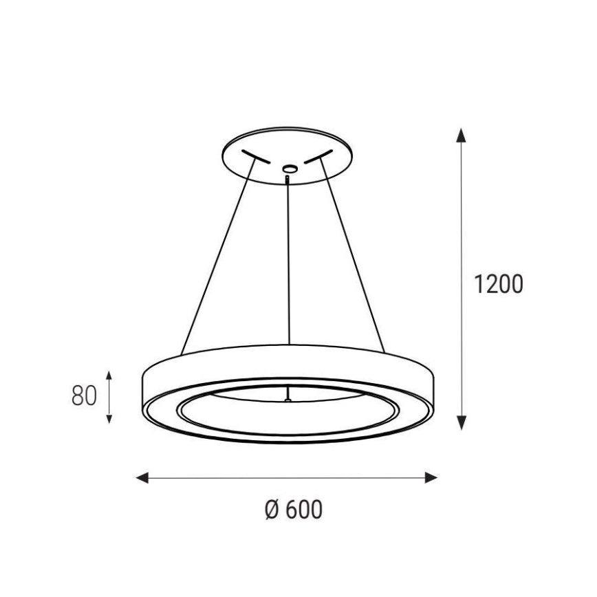 LED2 - LED Csillár zsinóron SATURN LED/50W/230V 3000K átm. 60 cm fehér