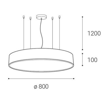 LED2 - LED Dimmelhető csillár zsinóron MONO LED/100W/230V 3000K/4000K fekete