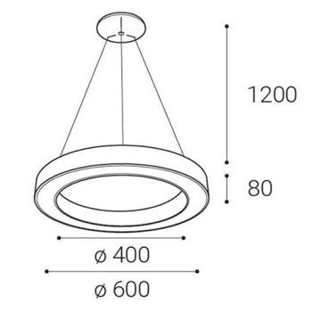 LED2 - LED Dimmelhető csillár zsinóron SATURN LED/50W/230V 3000K/4000K fekete