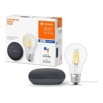 Ledvance - Google Nest Mini Intelligens hangszóró + LED Dimmelhető izzó SMART+ A60 E27/60W/230V