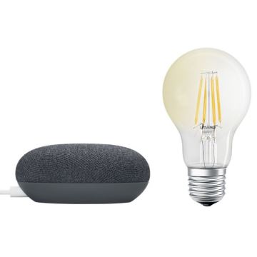 Ledvance - Google Nest Mini Intelligens hangszóró + LED Dimmelhető izzó SMART+ A60 E27/60W/230V