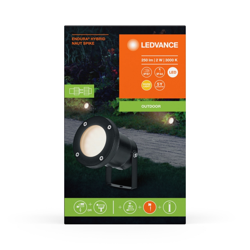 Ledvance - LED Kültéri lámpa ENDURA HYBRID NAUT SPIKE LED/2W/12V IP44