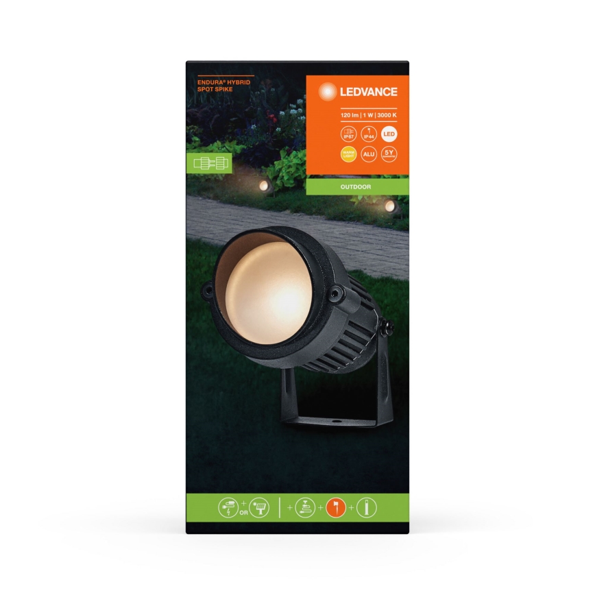 Ledvance - LED Kültéri lámpa ENDURA HYBRID SPOT SPIKE LED/1W/12V IP44