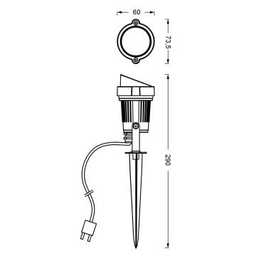 Ledvance - LED Kültéri lámpa ENDURA HYBRID SPOT SPIKE LED/1W/12V IP44