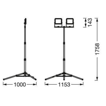 Ledvance - LED Kültéri reflektor tartóval WORKLIGHT TRIPOD 2xLED/10W/230V 6500K IP65