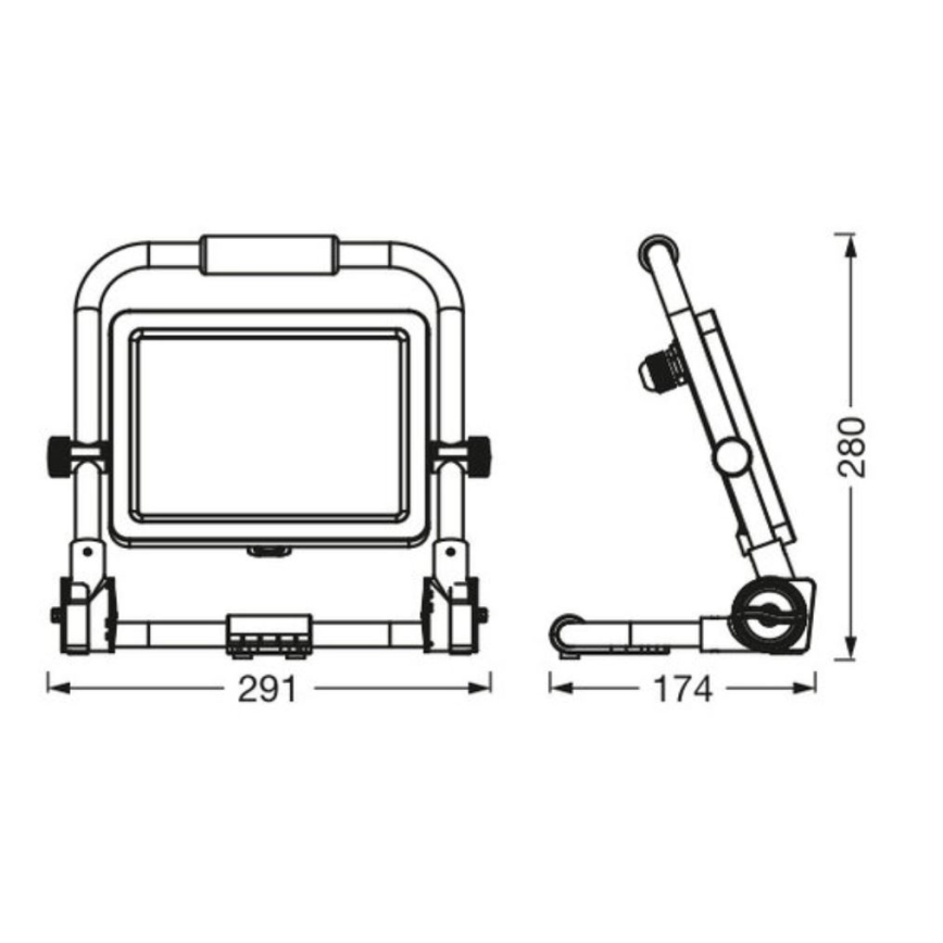 Ledvance - LED Kültéri reflektor WORKLIGHT R-STAND LED/50W/230V 6500K IP65