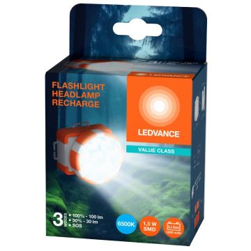 Ledvance - LED Tölthető fejlámpa FLASHLIGHT LED/1,5W/5V 1200mAh