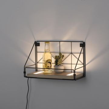 Leuchten Direkt 15276-18 - Polc LED világítással BOARD 2xLED/1,75W/230V 30 cm Eukaliptusz