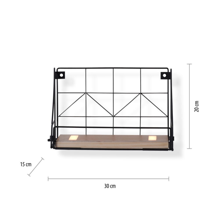 Leuchten Direkt 15276-18 - Polc LED világítással BOARD 2xLED/1,75W/230V 30 cm Eukaliptusz