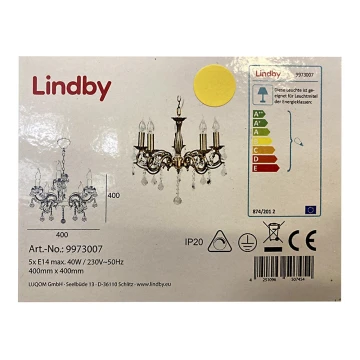 Lindby - Csillár láncon KORA 5xE14/40W/230V