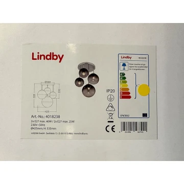 Lindby - Csillár rúdon ROBYN 2xE27/40W/230V + 2xE27/25W/230V
