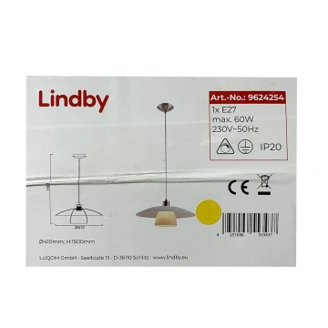 Lindby - Csillár zsinóron DOLORES 1xE27/60W/230V