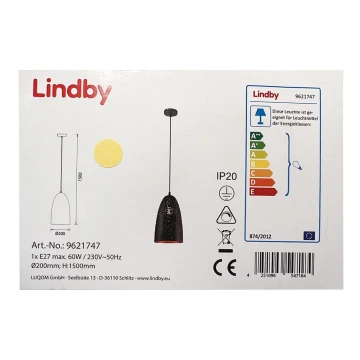 Lindby - Csillár zsinóron TOLA 1xE27/60W/230V