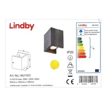 Lindby - Fali lámpa GERDA 1xGU10/50W/230V