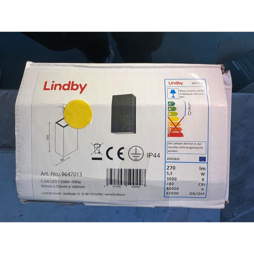 Lindby - LED Kültéri fali lámpa WEERD LED/5,3W/230V IP44