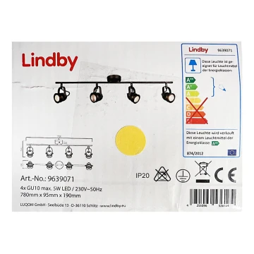 Lindby - Spotlámpa LEONOR 4xGU10/5W/230V