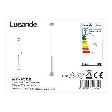 Lucande - Csillár zsinóron NORDWIN 1xGU10/35W/230V