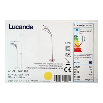 Lucande - LED Dimmelhető állólámpa CATRIONA 5xLED/5W/230V