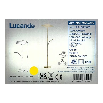 Lucande - LED Dimmelhető állólámpa PARTHENA LED/29,1W/230V + LED/5,3W/230V