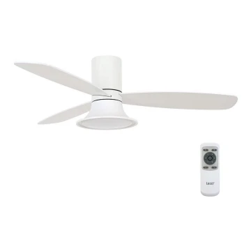 Lucci Air 210661 - LED Dimmelhető mennyezeti ventilátor FLUSSO 1xGX53/18W/230V fa/fehér + távirányítás