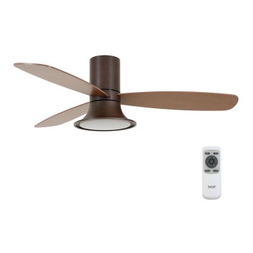 Lucci Air 210663 - LED Dimmelhető mennyezeti ventilátor FLUSSO 1xGX53/18W/230V barna + távirányítás