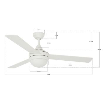 Lucci air 212961 - Mennyezeti ventilátor AIRFUSION AIRLIE II 2xE27/15W/230V fa/fehér + távirányítás