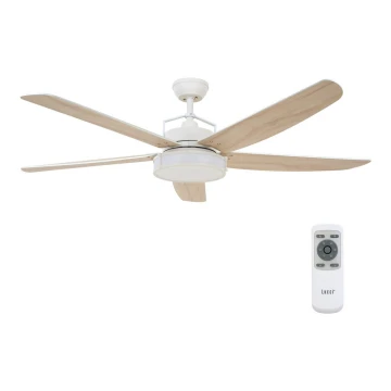 Lucci air 213176-LED Dimmelhető mennyezeti ventilátor LOUISVILLE 1xGX53/18W/230V fa/fehér + távirányító