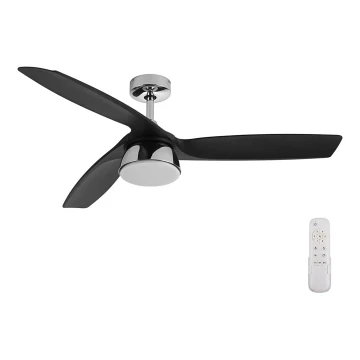 Lucci air 513072 - LED Dimmelhető mennyezeti ventilátor BRONX LED/18W/230V 3000/4000/6000K fekete/króm + távirányítás