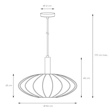 Lucide 03447/52/38 - Csillár zsinóron CORINA 1xE27/40W/230V átm. 50 cm krémes