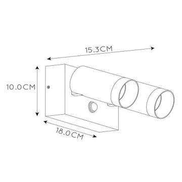 Lucide 09831/01/31 - Dimmelhető kültéri lámpa érzékelővel TAYLOR 2xGU10/50W/230V IP44