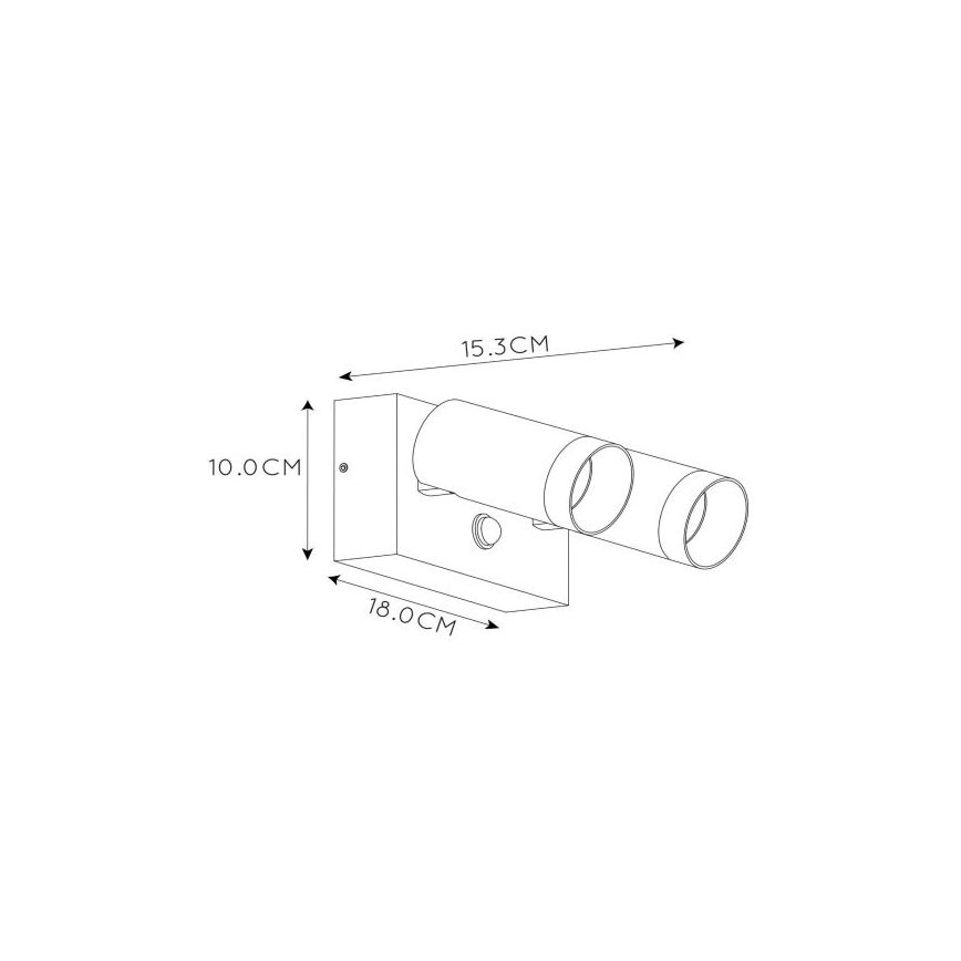 Lucide 09831/01/31 - Dimmelhető kültéri lámpa érzékelővel TAYLOR 2xGU10/50W/230V IP44