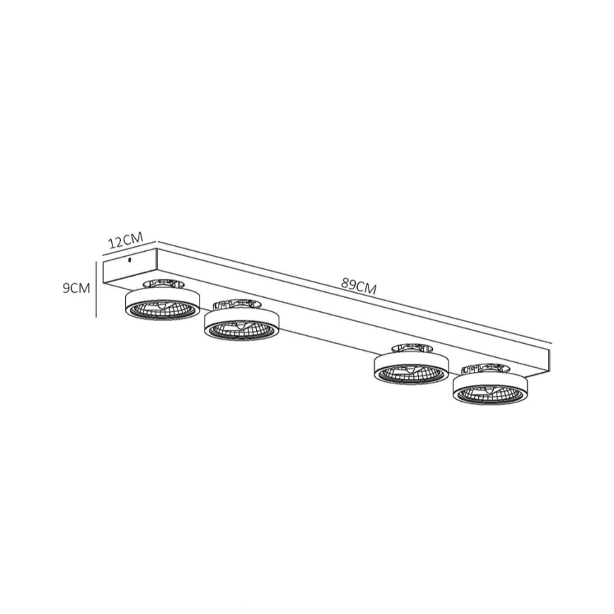 Lucide 09920/40/31 - LED Dimmelhető spotlámpa NENAD AR111 4xG53/10W/18V