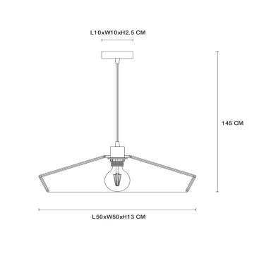 Lucide 10413/50/72 - Csillár zsinóron YUNKAI 1xE27/60W/230V átm. 50 cm barna