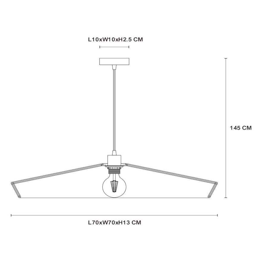 Lucide 10413/70/72 - Csillár zsinóron YUNKAI 1xE27/60W/230V átm. 70 cm barna