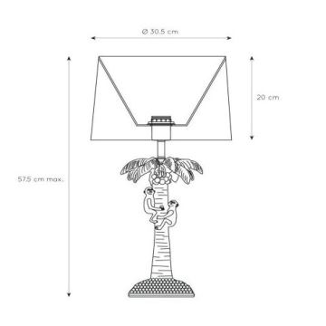 Lucide 10505/81/30 - Asztali lámpa COCONUT 1xE27/40W/230V fekete