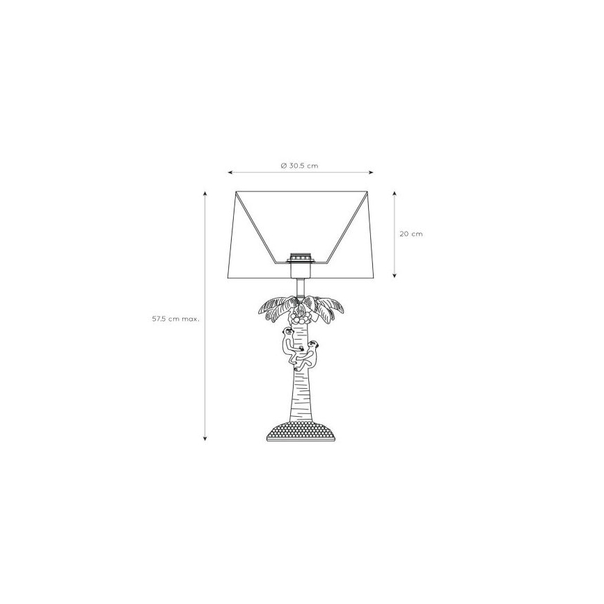 Lucide 10505/81/30 - Asztali lámpa COCONUT 1xE27/40W/230V fekete