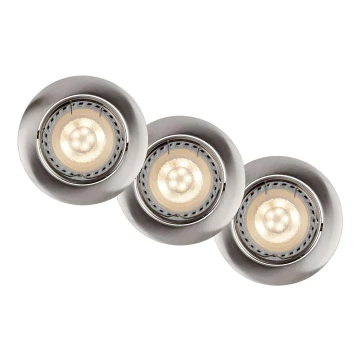 Lucide 11001/15/12 - KÉSZLET 3x LED Dimmelhető beépíthető lámpa FOCUS 1xGU10/5W/230V króm kerek