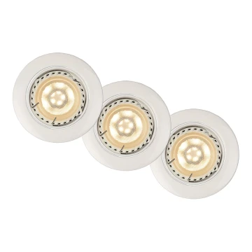 Lucide 11001/15/31 - KÉSZLET 3x LED Dimmelhető beépíthető lámpa FOCUS 1xGU10/5W/230V fehér kerek