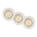 Lucide 11001/15/31 - KÉSZLET 3x LED fügessztett mennyezeti lámpa FOCUS 1xGU10/5W/230V fehér kerek