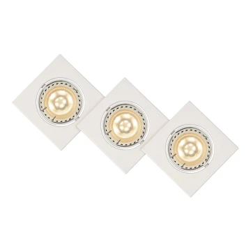 Lucide 11002/15/31 - KÉSZLET 3x LED Dimmelhető beépíthető lámpa FOCUS 3xGU10/5W/230V fehér szögletes