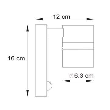 Lucide 14866/05/30 - LED Kültéri lámpa érzékelővel ARNE-LED 1xGU10/5W/230V IP44