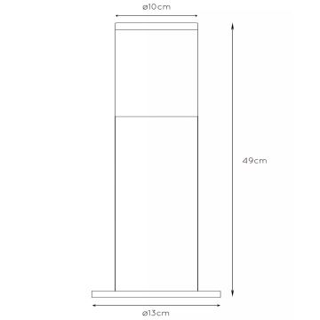 Lucide 14899/50/12 - Kültéri lámpa FEDOR 1xE27/40W/230V IP44 49 cm króm