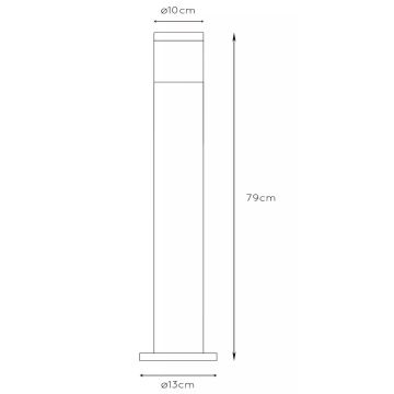 Lucide 14899/80/12 - Kültéri lámpa FEDOR 1xE27/40W/230V IP44 79 cm króm