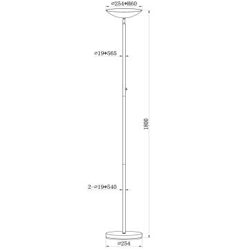 Lucide 19791/20/02 - LED Dimmelhető állólámpa ZENITH LED/20W/230V arany