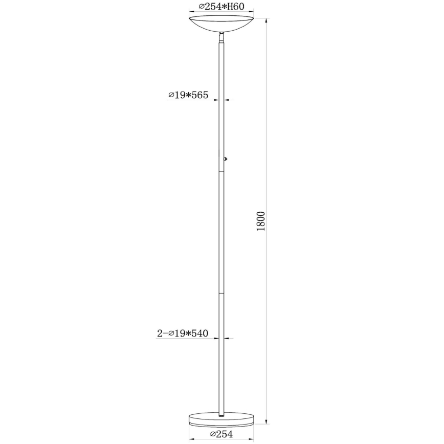 Lucide 19791/20/02 - LED Dimmelhető állólámpa ZENITH LED/20W/230V arany