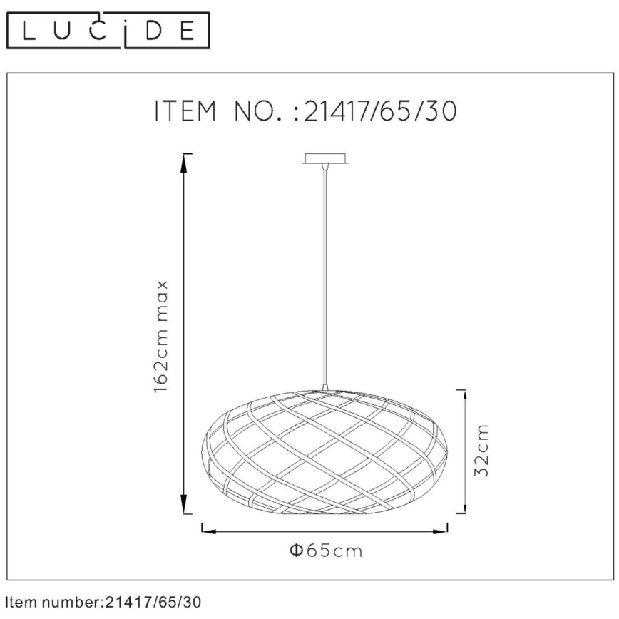 Lucide 21417/65/30 - Csillár WOLFRAM 1xE27/60W/230V